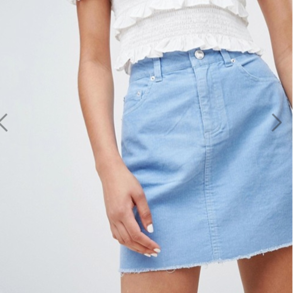 ASOS Corduroy Blue Mini Skirt
